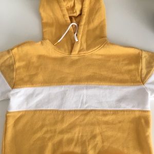 yellow cropped hoodie with stripe from garage